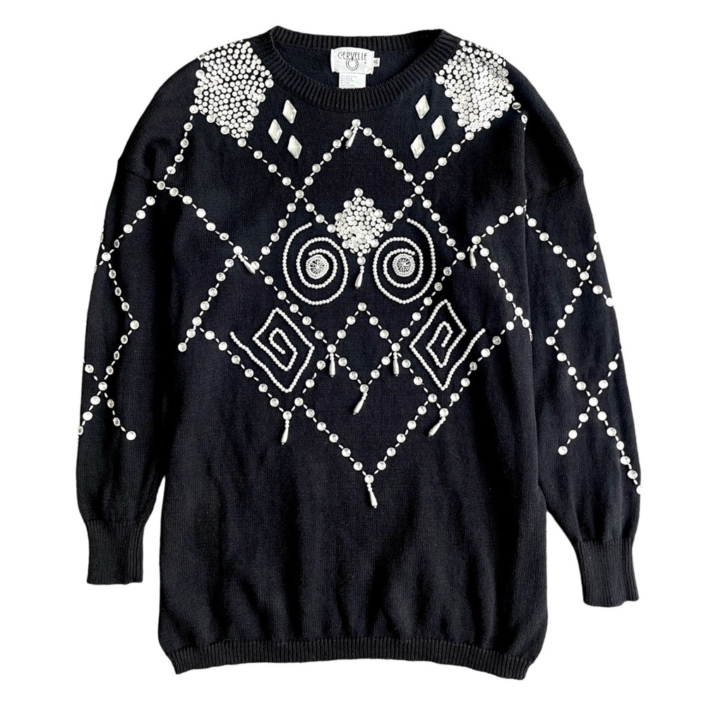 Vintage Black Embellished Sweater